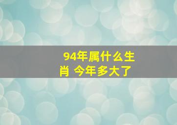 94年属什么生肖 今年多大了